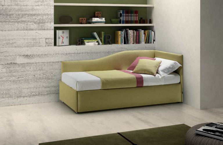 Samoa SOFÀ TWICE Enjoy Twice Sofá cama individual tapizado con funda  extraíble, un cuadrado y medio - con contenedor, cómodas, segunda cama  plegable - colchones no incluidos